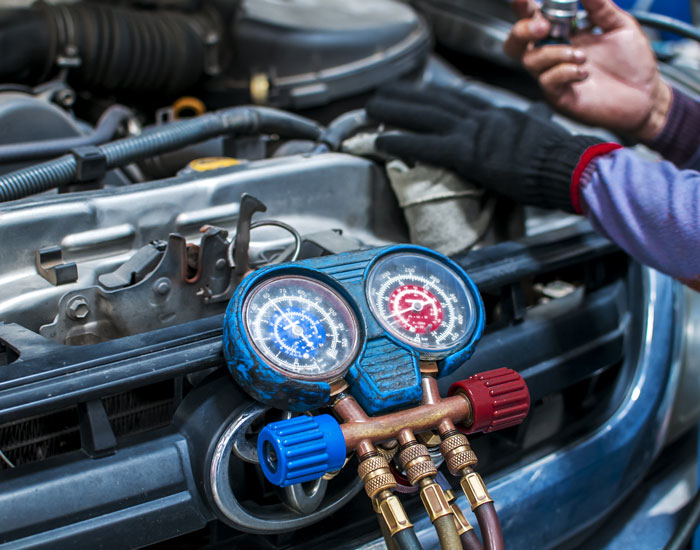 checking car air conditioning